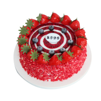 1花生碎草莓蓝莓红色水果仿真蛋糕模型定制欧式新款假道具样品