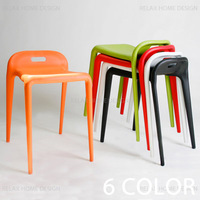 现代时尚简约创意宜家具换鞋矮凳 家庭备用可叠加塑料餐桌马椅子