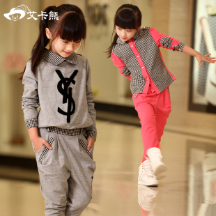 儿童套装春秋款童装女童秋装2015大童女装12-15岁女孩运动两件套