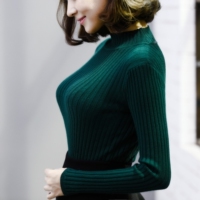 唯裟秋冬新款韩版半高领套头毛衣打底衫女修身显瘦长袖针织衫