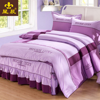 全棉床单被罩韩版式床上四件套纯棉 1.8m床 2.0m双人被套床罩床裙