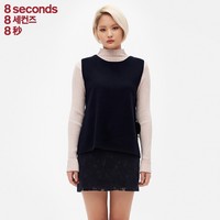 8seconds|8秒女式韩版2017春季新款绑带无袖针织衫15715UW11