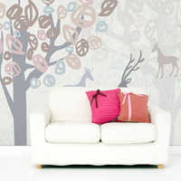 大型壁画 背景墙 影视墙 沙发背景儿童房现代简约鹿温馨壁纸墙纸