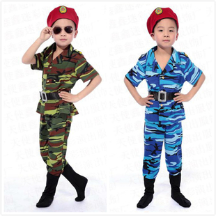 小孩军装儿童迷彩服套装男春秋款军服警儿童幼儿特种兵军训演出服