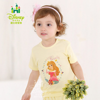 Disney/迪士尼爬服婴儿肩开扣圆领短袖T恤2件装夏装152S665