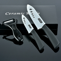 黑刃陶瓷刀具三件套菜刀套装水果刀切片刀陶瓷不生锈全套厨房刀具