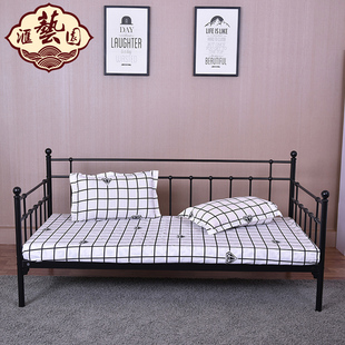 汇艺园欧式铁艺床沙发床单人床简约钢木床铁床公主床儿童床铁架床