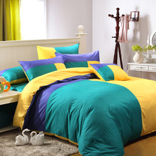 特价包邮 美式现代休闲纯色三拼被套 全棉活性床单四件套床上用品