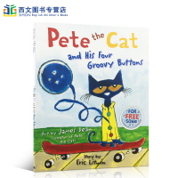 英文原版 Pete the Cat and his Four Groovy Buttons 皮特猫 进口绘本 4-6-8岁宝宝学习英语入门启蒙 正版图书 吴敏兰推荐