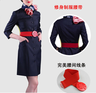 2015女 空姐腰带 制服皮带 商务职业装腰带 6厘米红色腰封 松紧带