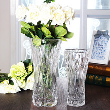 包邮 透明玻璃花瓶大号富贵竹百合水培插花花器欧式玻璃花瓶摆件