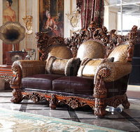 高档真皮沙发 实木双面雕刻客厅组合沙发 美式奢华头层牛皮沙发