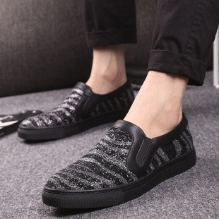 新款韩版个性一脚蹬时尚皮鞋英伦真皮内增高透气潮流休闲驾车男鞋