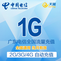广东电信流量充值 全国通用1G流量包 2g/3g/4g流量包充值低价促销