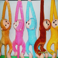 批发长臂猿猴子彩色小猴子毛绒玩具母子猴儿童玩具窗帘猴礼品玩偶