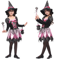 万圣节儿童演出服装 cosplay巫婆化妆舞会女童公主裙魔法女巫服
