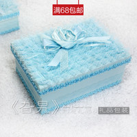 包邮礼品盒长方形 高档蕾丝情人节礼物盒包装盒 大号蓝色生日礼盒