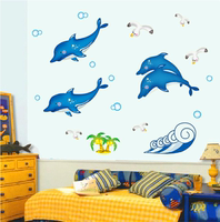 促销儿童房墙贴 蓝色小海豚夜光贴 宝宝睡觉安抚玩具 环保可移除