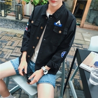 子俊2017秋装韩版棒球服男士印花外套日系复古修身夹克青年茄克衫