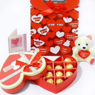 包邮费列罗巧克力心形礼盒装12颗创意 教师中秋节婚庆回礼物