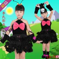 新款儿童动物毛驴表演服幼儿园卡通舞蹈女童连体裙黑色毛驴演出服
