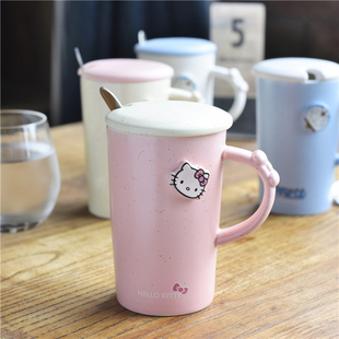 包邮新品陶瓷卡通时尚水杯可爱简约马克杯办公室咖啡杯牛奶杯带盖