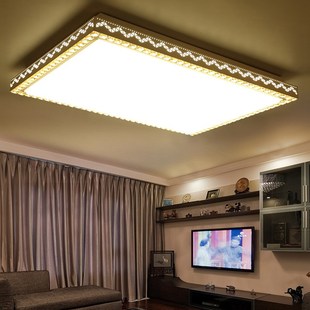 LED吸顶灯卧室客厅餐厅书房长方正方形现代简约水晶创意大气灯具