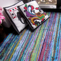 香提印 印度吉普赛纯手工地垫 长方形 家用地垫 客厅地毯 茶几毯