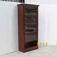 美式实木玻璃书柜 简易书橱实木自由组合书架儿童储物收纳柜子