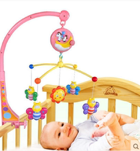 婴幼儿益智玩具0-1岁床铃 小蜜蜂床铃音乐旋转宝宝床挂床头铃包邮
