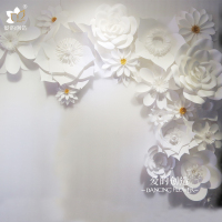 婚礼大型纸花装饰橱窗设计道具创意玫瑰森系高端背景花墙路引花