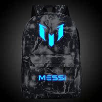 梅西logo双肩包巴萨韩版背包夜光中小学生学院西甲巴塞罗那书包