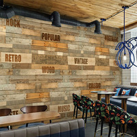 3d立体复古怀旧壁画仿实木凹凸木纹墙纸酒吧ktv餐厅饭店背景壁纸