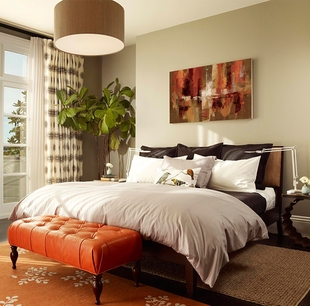橙红色后现代卧室床头艺术抽象画 北欧新古典饭厅客厅装饰挂画