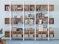 宜家钢木书架简易铁艺货架墙上多层置物架客厅架子展示架书柜定做