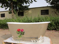 浴缸 不锈钢裙边浴缸1.7米铸铁浴缸独立式高温纳米釉面铸铁洗澡盆