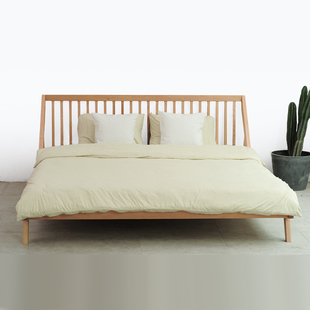 忆考工 栏珊床 北欧现代简约 精品 实木家具1.8米双人床日式床