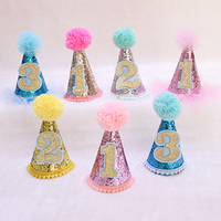 新品儿童成人生日帽子派对帽韩版北欧风数字帽装饰装扮用品
