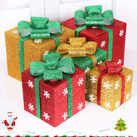 圣诞节装饰用品 圣诞树装饰摆设 彩灯亮灯发光礼盒礼品盒场景装饰