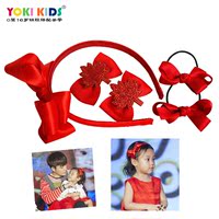 YOKI童品儿童创意头饰组合枫叶红系列宝宝发夹小女孩发箍边夹发绳