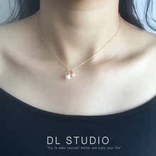 DL独家定制 进口14k包金 天然淡水珍珠缠绕项链 简约个性珍珠项链