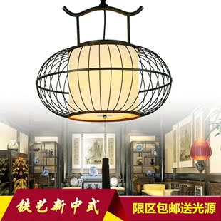 现代新中式吊灯 仿古铁艺简约客厅餐厅卧室酒店茶楼阳台鸟笼吊灯