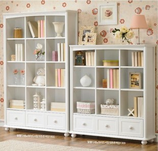 韩式书柜现代书架白色书柜儿童宜家简易开放式书柜自由组合置物架
