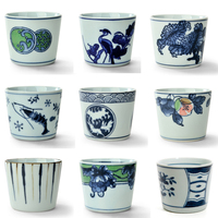 日式釉下彩手工手绘青花陶瓷杯子茶杯水杯复古品茗茶具猪口杯和风