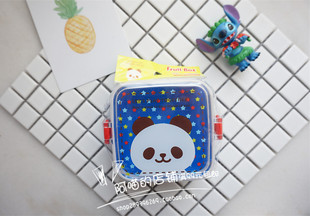 大创DASIO 可爱卡通熊猫小饭盒 儿童正方形迷你水果盒