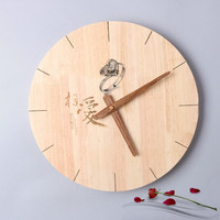 中式木制挂钟 客厅时尚艺术挂表 DIY个性时钟创意钟支持刻字定制