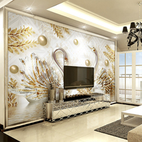 现代简约定制壁画3d珠宝花朵电视背景墙壁纸无缝整张客厅背景墙纸