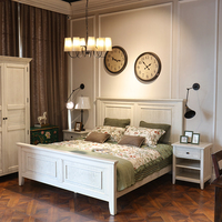 主卧白色欧式床实木床美式床白蜡木婚床欧式床卧室三色双人床包邮