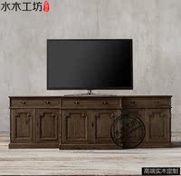美式法式新古典全实木电视柜  高端家具定制定做RH-M-22