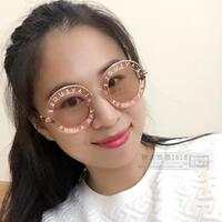 圆框粉色墨镜  少量现货 多色可选 超可爱太阳眼镜 2017新款女士